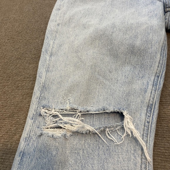 AGOLDE Straight Leg Jeans Womens 29 Light Wash High Rise Distressed Denim Boho - Picture 2 of 13